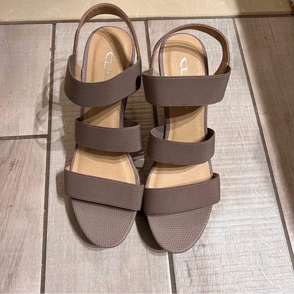 CL by Laundry Taupe Strappy Heels